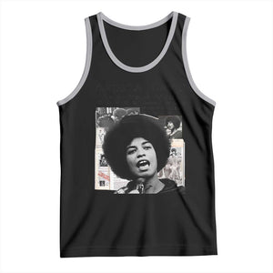 Angela Davis Tank Top Raise Your Voice Revolutionary Power Liberation TS02 Black Athletic Heather Print Your Wear