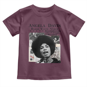 Angela Davis Toddler T Shirt Raise Your Voice Revolutionary Power Liberation TS02 Maroon Print Your Wear