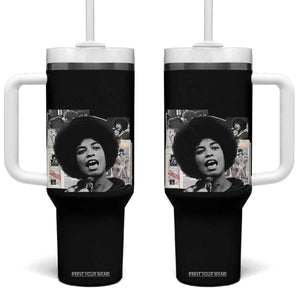 Angela Davis Tumbler With Handle Raise Your Voice Revolutionary Power Liberation TS02 One Size: 40 oz Black Print Your Wear