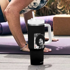 Angela Davis Tumbler With Handle Raise Your Voice Revolutionary Power Liberation TS02 Print Your Wear