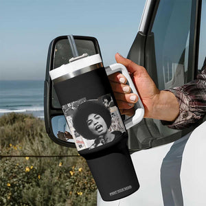 Angela Davis Tumbler With Handle Raise Your Voice Revolutionary Power Liberation TS02 Print Your Wear