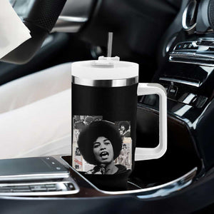 Angela Davis Tumbler With Handle Raise Your Voice Revolutionary Power Liberation TS02 Print Your Wear