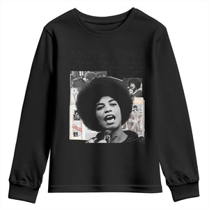 Angela Davis Youth Sweatshirt Raise Your Voice Revolutionary Power Liberation TS02 Black Print Your Wear