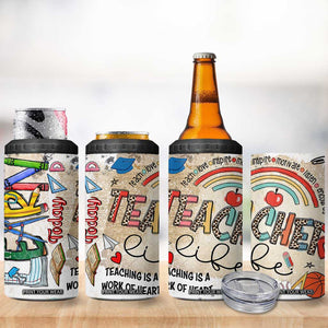 Aries Zodiac 4 in 1 Can Cooler Tumbler Astrology Horoscope Birthday Gift For Aries Women Men TB02 Print Your Wear