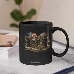 Army Military Dad Combat Boots American Flag Coffee Mug TS11 Print Your Wear