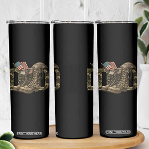 Army Military Dad Combat Boots American Flag Skinny Tumbler TS11 Print Your Wear