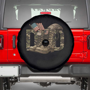Army Military Dad Combat Boots American Flag Spare Tire Cover TS11 Black Print Your Wear