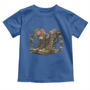 Army Military Dad Combat Boots American Flag Toddler T Shirt TS11 Royal Blue Print Your Wear