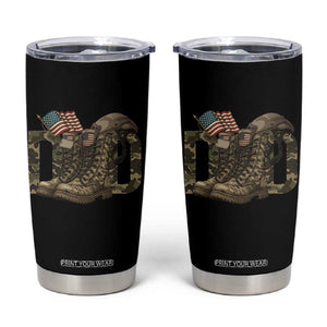 Army Military Dad Combat Boots American Flag Tumbler Cup TS11 Black Print Your Wear