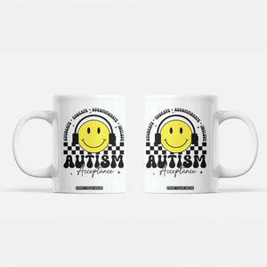Autism Acceptance Coffee Mug Advocate Educate Accomodate Include Special Education TS02 White Print Your Wear