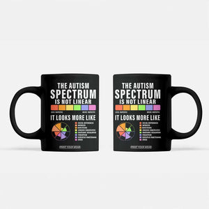 Autism Acceptance Coffee Mug The Autism Spectrum Is Not Linear TS02 Black Print Your Wear