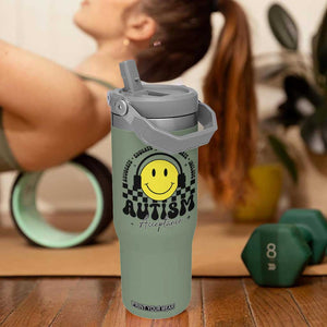 Autism Acceptance Flip Straw Tumbler Advocate Educate Accomodate Include Special Education TS02 One Size: 30 oz Moss Green Print Your Wear