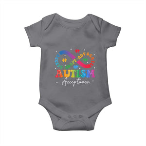 Autism Awareness Acceptance Baby Onesie Infinity Symbol Neurodiversity TS10 Charcoal Print Your Wear