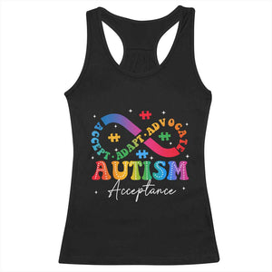 Autism Awareness Acceptance Racerback Tank Top Infinity Symbol Neurodiversity TS10 Black Print Your Wear