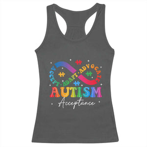 Autism Awareness Acceptance Racerback Tank Top Infinity Symbol Neurodiversity TS10 Dark Heather Print Your Wear