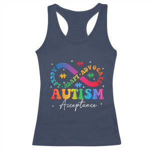 Autism Awareness Acceptance Racerback Tank Top Infinity Symbol Neurodiversity TS10 Navy Print Your Wear