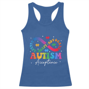 Autism Awareness Acceptance Racerback Tank Top Infinity Symbol Neurodiversity TS10 Royal Blue Print Your Wear