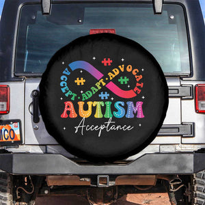 Autism Awareness Acceptance Spare Tire Cover Infinity Symbol Neurodiversity TS10 No hole Black Print Your Wear