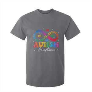 Autism Awareness Acceptance T Shirt For Kid Infinity Symbol Neurodiversity TS10 Charcoal Print Your Wear