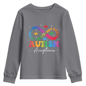 Autism Awareness Acceptance Youth Sweatshirt Infinity Symbol Neurodiversity TS10 Charcoal Print Your Wear