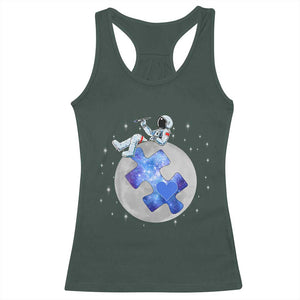 Autism Awareness Astronaut Racerback Tank Top Space Stars Autistic Kids Sped Teacher TS10 Dark Forest Green Print Your Wear