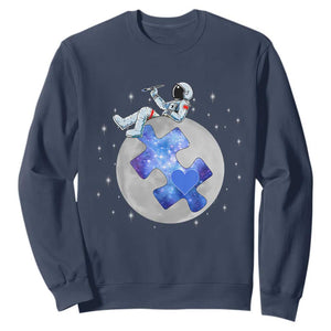 Autism Awareness Astronaut Sweatshirt Space Stars Autistic Kids Sped Teacher TS10 Navy Print Your Wear