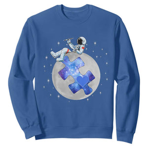 Autism Awareness Astronaut Sweatshirt Space Stars Autistic Kids Sped Teacher TS10 Royal Blue Print Your Wear