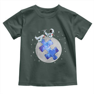 Autism Awareness Astronaut Toddler T Shirt Space Stars Autistic Kids Sped Teacher TS10 Dark Forest Green Print Your Wear