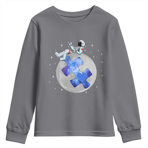 Autism Awareness Astronaut Youth Sweatshirt Space Stars Autistic Kids Sped Teacher TS10 Charcoal Print Your Wear
