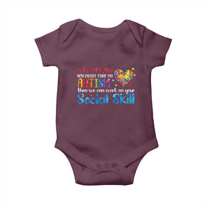 Autism Awareness Baby Onesie Keep Staring You Might Cure My Autism Heart Puzzle TS10 Maroon Print Your Wear