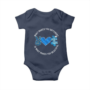 Autism Awareness Baby Onesie What Makes You Different Is What Makes You Beautiful TS10 Navy Print Your Wear