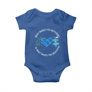 Autism Awareness Baby Onesie What Makes You Different Is What Makes You Beautiful TS10 Royal Blue Print Your Wear