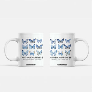 Autism Awareness Blue Butterflies Coffee Mug Accept Love Understand TS02 White Print Your Wear