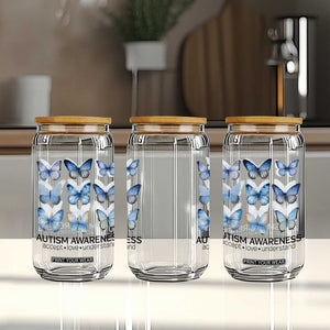 Autism Awareness Blue Butterflies Glass Can Accept Love Understand TS02 Print Your Wear
