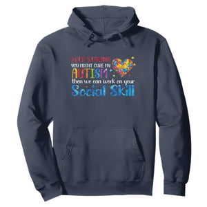 Autism Awareness Hoodie Keep Staring You Might Cure My Autism Heart Puzzle TS10 Navy Print Your Wear