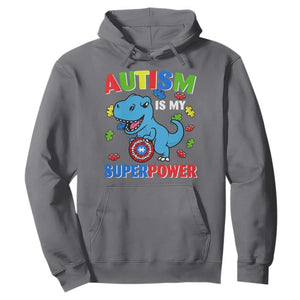 Autism Awareness Is My Superpower Hoodie Cute Dinosaur Dino Kids Boys TS10 Charcoal Print Your Wear