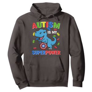 Autism Awareness Is My Superpower Hoodie Cute Dinosaur Dino Kids Boys TS10 Dark Chocolate Print Your Wear