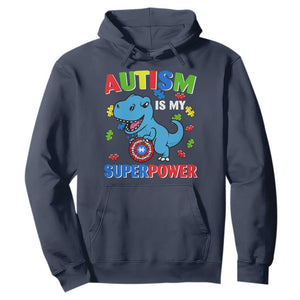 Autism Awareness Is My Superpower Hoodie Cute Dinosaur Dino Kids Boys TS10 Navy Print Your Wear