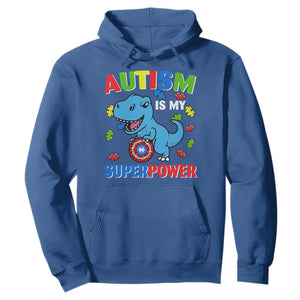 Autism Awareness Is My Superpower Hoodie Cute Dinosaur Dino Kids Boys TS10 Royal Blue Print Your Wear