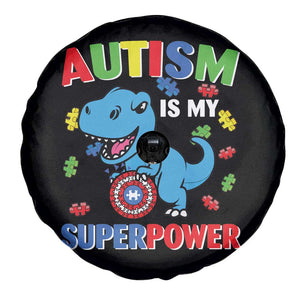 Autism Awareness Is My Superpower Spare Tire Cover Cute Dinosaur Dino Kids Boys TS10 Print Your Wear