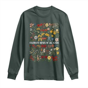 Autism Awareness Long Sleeve Shirt Neurodiversity Celebrate Minds of All Kinds TS10 Dark Forest Green Print Your Wear