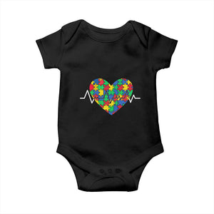 Autism Awareness Love Heart Puzzle Acceptance Baby Onesie TS10 Black Print Your Wear