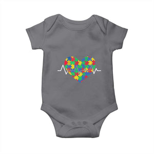 Autism Awareness Love Heart Puzzle Acceptance Baby Onesie TS10 Charcoal Print Your Wear