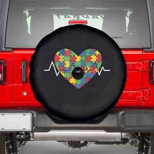 Autism Awareness Love Heart Puzzle Acceptance Spare Tire Cover TS10 Black Print Your Wear