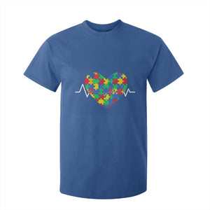 Autism Awareness Love Heart Puzzle Acceptance T Shirt For Kid TS10 Royal Blue Print Your Wear