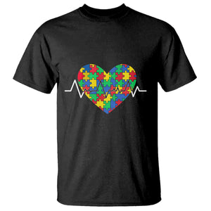 Autism Awareness Love Heart Puzzle Acceptance T Shirt TS10 Black Print Your Wear