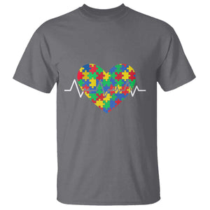 Autism Awareness Love Heart Puzzle Acceptance T Shirt TS10 Charcoal Print Your Wear