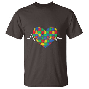 Autism Awareness Love Heart Puzzle Acceptance T Shirt TS10 Dark Chocolate Print Your Wear