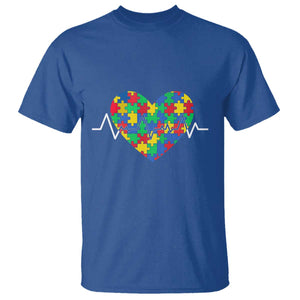 Autism Awareness Love Heart Puzzle Acceptance T Shirt TS10 Royal Blue Print Your Wear