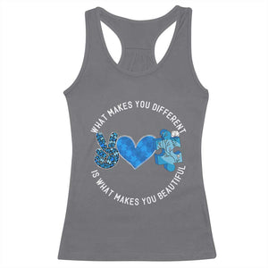 Autism Awareness Racerback Tank Top What Makes You Different Is What Makes You Beautiful TS10 Charcoal Print Your Wear